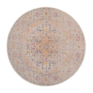 AMER Rugs Eternal ETE-2 Power-Loomed Oriental Transitional Area Rug Ivory/Yellow 6'7" x 6'7"R