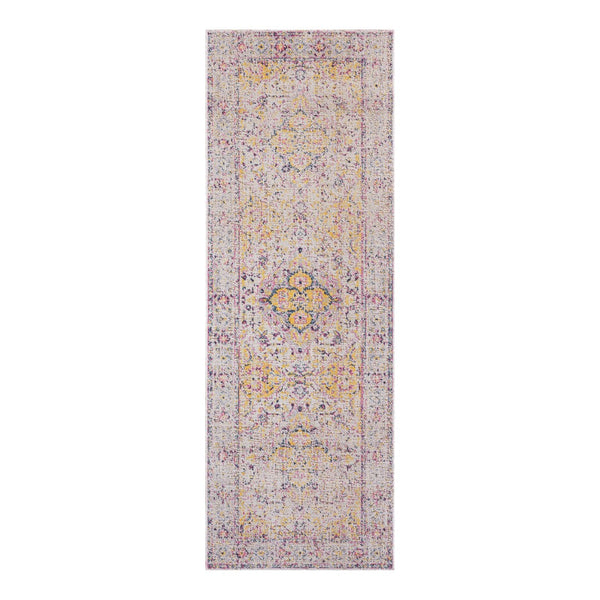 AMER Rugs Eternal ETE-2 Power-Loomed Oriental Transitional Area Rug Ivory/Yellow 2'7" x 7'6"