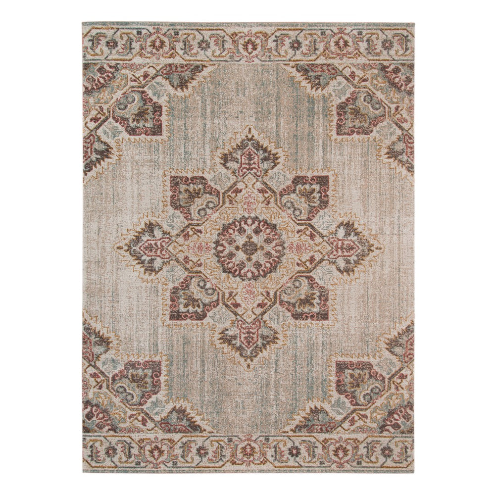 AMER Rugs Eternal ETE-20 Power-Loomed Medallion Transitional Area Rug Beige 9'10" x 13'10"