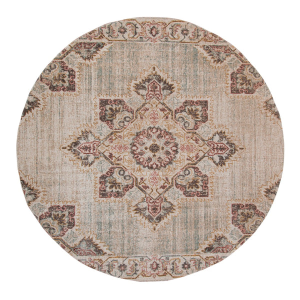 AMER Rugs Eternal ETE-20 Power-Loomed Medallion Transitional Area Rug Beige 6'7" x 6'7"R