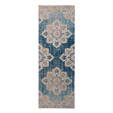 AMER Rugs Eternal ETE-22 Power-Loomed Medallion Transitional Area Rug Turquoise 2'7" x 7'6"