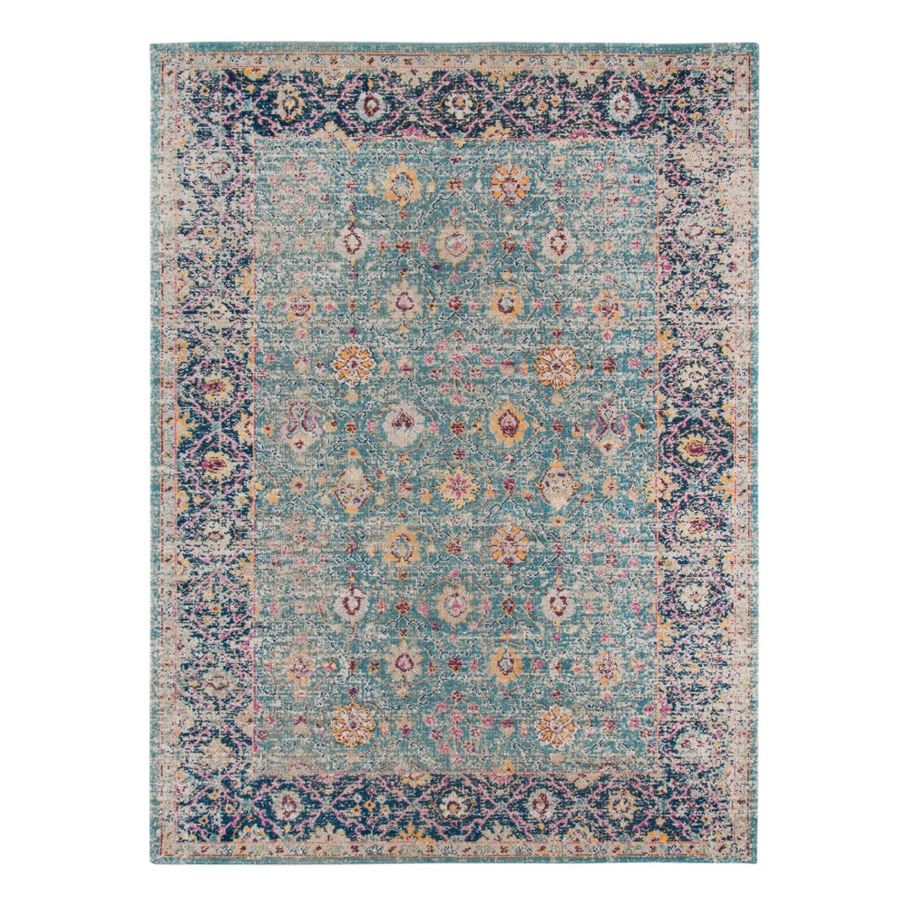 AMER Rugs Eternal ETE-28 Power-Loomed Floral Transitional Area Rug Turquoise 9'10" x 13'10"