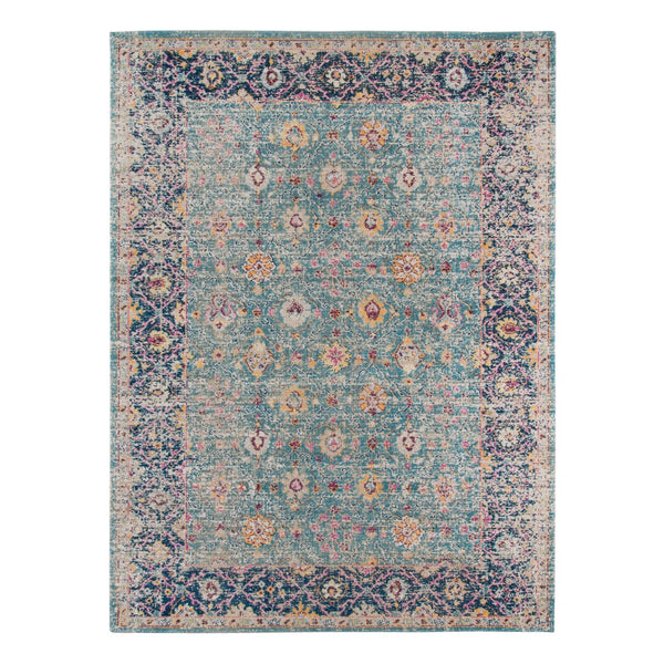 AMER Rugs Eternal ETE-28 Power-Loomed Floral Transitional Area Rug Turquoise 9'10" x 13'10"