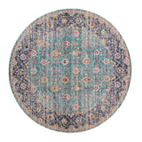 AMER Rugs Eternal ETE-28 Power-Loomed Floral Transitional Area Rug Turquoise 6'7" x 6'7"R