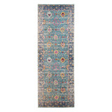 AMER Rugs Eternal ETE-28 Power-Loomed Floral Transitional Area Rug Turquoise 2'7" x 7'6"