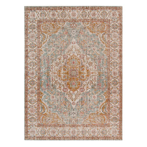 AMER Rugs Eternal ETE-3 Power-Loomed Oriental Transitional Area Rug Sea Blue 9'10" x 13'10"