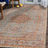 AMER Rugs Eternal ETE-30 Power-Loomed Bordered Transitional Area Rug Sea Green 9'10" x 13'10"