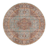 AMER Rugs Eternal ETE-30 Power-Loomed Bordered Transitional Area Rug Sea Green 6'7" x 6'7"R