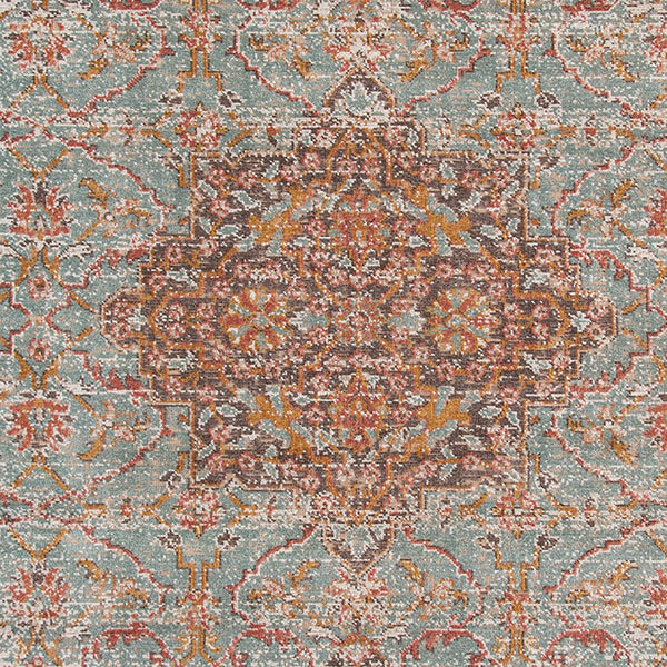 AMER Rugs Eternal ETE-30 Power-Loomed Bordered Transitional Area Rug Sea Green 9'10" x 13'10"