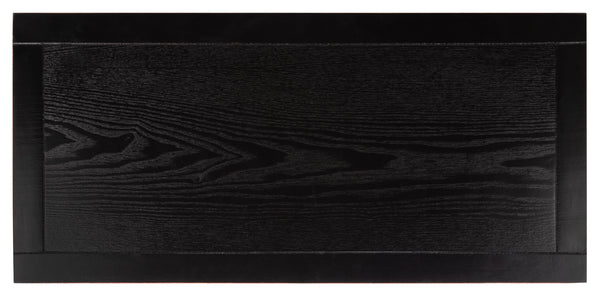 Franz 3-Shelf Cane Back Etagere - Modern Coastal Chic Storage with Black Wood and Natural Accents