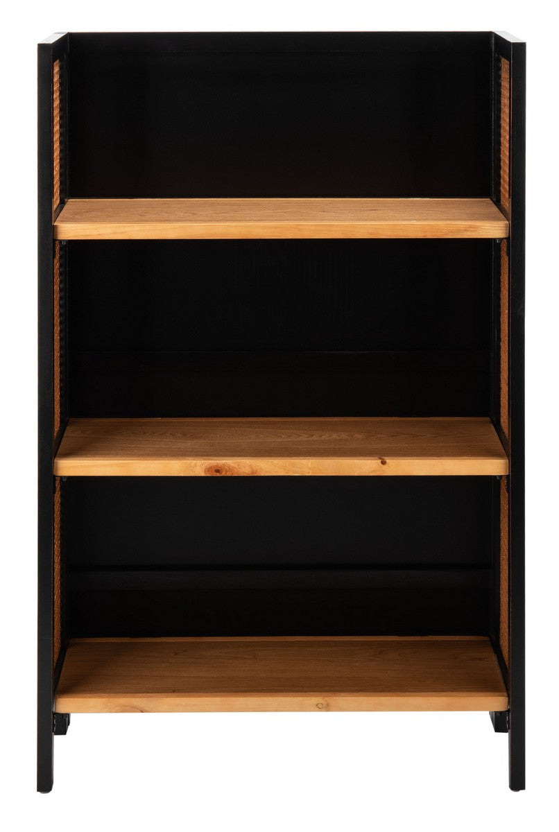 Franz 3 Shelf Open Top Etagere Black/Light Natural Wood ETG2105A