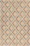 Chandra Rugs Ethel 90% Jute + 10% Cotton Hand-Woven Contemporary Rug Blue/Grey/Natural 7'9 x 10'6