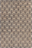 Chandra Rugs Ethel 90% Jute + 10% Cotton Hand-Woven Contemporary Rug Black/Natural 7'9 x 10'6