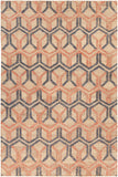 Chandra Rugs Ethel 90% Jute + 10% Cotton Hand-Woven Contemporary Rug Orange/Black/Natural 7'9 x 10'6