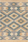 Chandra Rugs Ethel 90% Jute + 10% Cotton Hand-Woven Contemporary Rug Blue/Grey/Gold/Beige 7'9 x 10'6