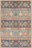 Chandra Rugs Ethel 90% Jute + 10% Cotton Hand-Woven Contemporary Rug Blue/Grey/Orange/Beige/Black 7'9 x 10'6