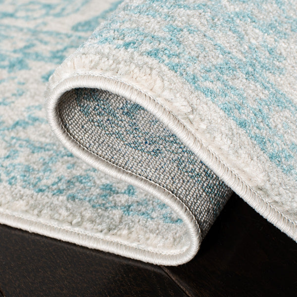 Evoke 256 Transitional Power Loomed 66% Polypropylene 27% Jute 5% Polyester 2% Cotton Rug Ivory / Aqua