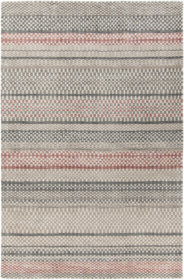 Chandra Rugs Evora 80% Wool + 20% Viscose Hand-Tufted Contemporary Rug Ivory/Grey/Orange 7'9 x 10'6