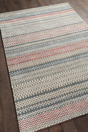 Chandra Rugs Evora 80% Wool + 20% Viscose Hand-Tufted Contemporary Rug Ivory/Grey/Orange 7'9 x 10'6