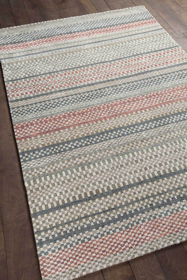 Chandra Rugs Evora 80% Wool + 20% Viscose Hand-Tufted Contemporary Rug Ivory/Grey/Orange 7'9 x 10'6