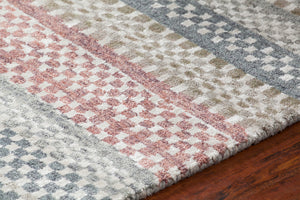 Chandra Rugs Evora 80% Wool + 20% Viscose Hand-Tufted Contemporary Rug Ivory/Grey/Orange 7'9 x 10'6