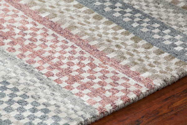 Chandra Rugs Evora 80% Wool + 20% Viscose Hand-Tufted Contemporary Rug Ivory/Grey/Orange 7'9 x 10'6