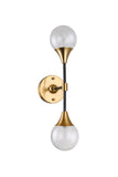 Bethel Black Wall Sconce in Metal & Glass