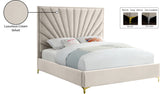 Eclipse Velvet / Engineered Wood / Metal / Foam Contemporary Cream Velvet King Bed - 81" W x 86.5" D x 59.5" H