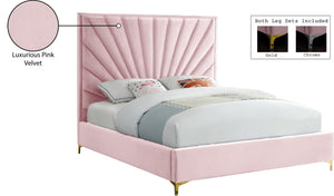 Eclipse Velvet / Engineered Wood / Metal / Foam Contemporary Pink Velvet Full Bed - 59.5" W x 81.5" D x 59.5" H