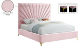 Eclipse Velvet / Engineered Wood / Metal / Foam Contemporary Pink Velvet Full Bed - 59.5" W x 81.5" D x 59.5" H