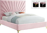 Eclipse Velvet / Engineered Wood / Metal / Foam Contemporary Pink Velvet Full Bed - 59.5" W x 81.5" D x 59.5" H