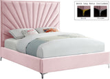 Eclipse Velvet / Engineered Wood / Metal / Foam Contemporary Pink Velvet Full Bed - 59.5" W x 81.5" D x 59.5" H