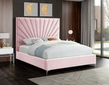 Eclipse Velvet / Engineered Wood / Metal / Foam Contemporary Pink Velvet Full Bed - 59.5" W x 81.5" D x 59.5" H