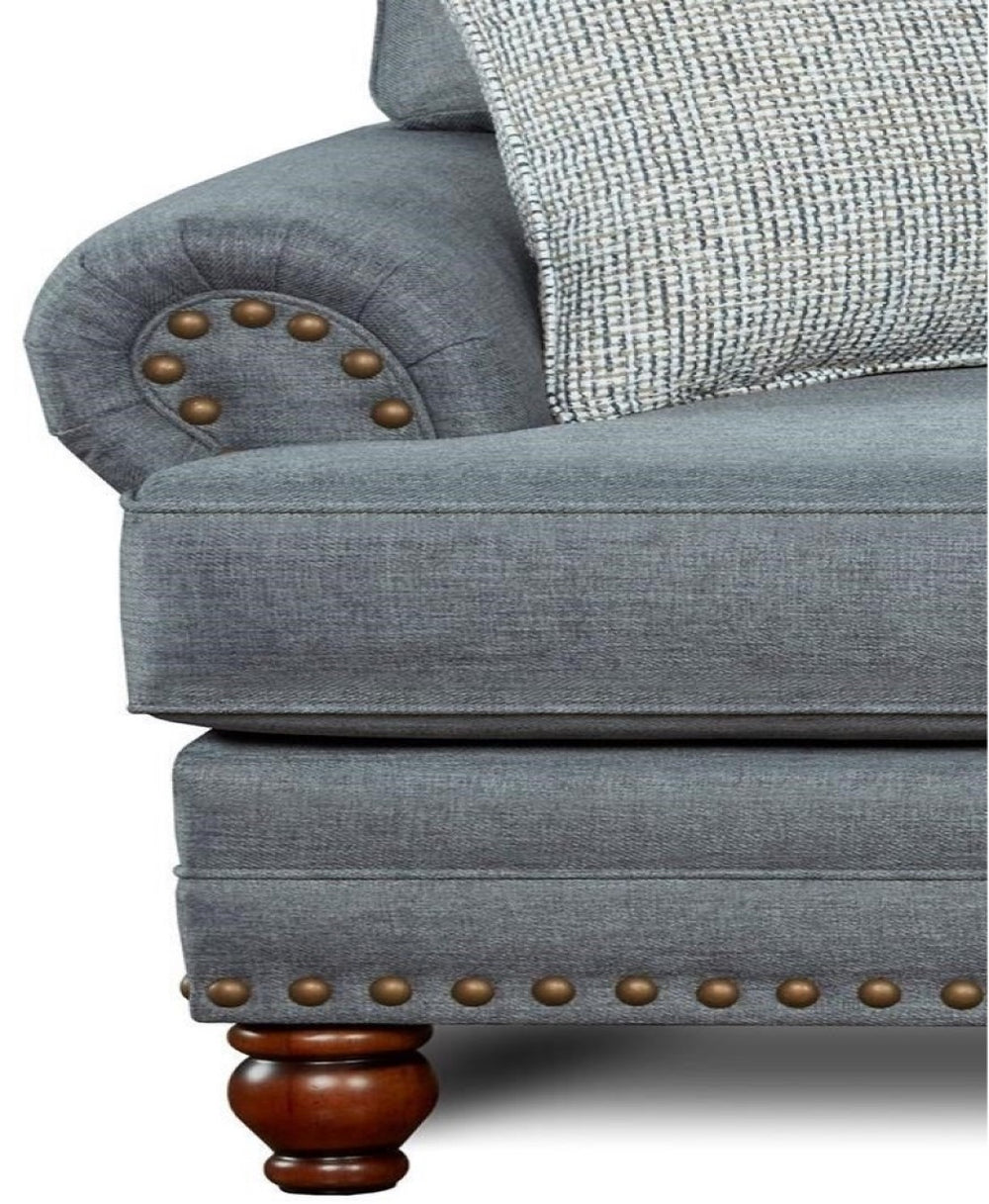 Fusion 2820-KP Traditional Sofa 2820-KP Bates Charcoal Sofa
