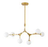 Bethel Gold Chandelier in Metal & Glass