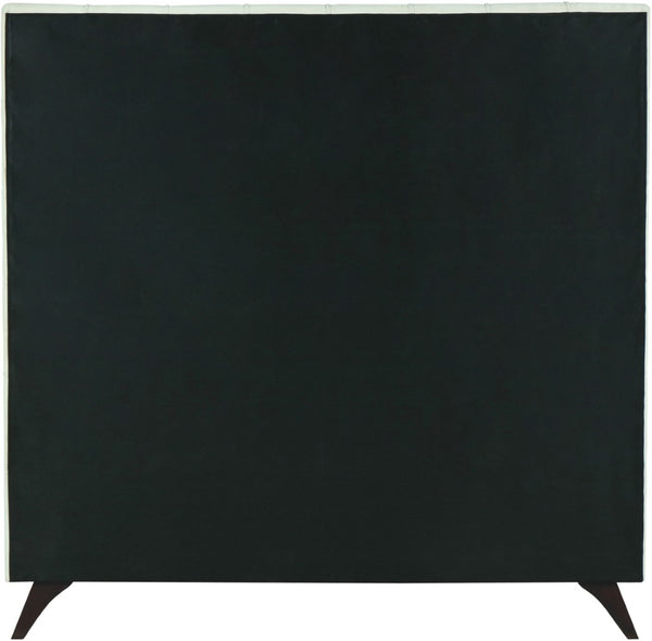 Elly Velvet / Engineered Wood Contemporary Cream Velvet Full Bed - 57" W x 81.9" D x 62" H