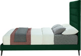 Elly Velvet / Engineered Wood Contemporary Green Velvet Full Bed - 57" W x 81.9" D x 62" H