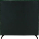 Elly Velvet / Engineered Wood Contemporary Green Velvet Full Bed - 57" W x 81.9" D x 62" H