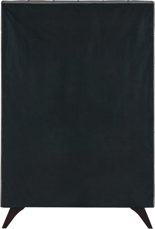 Elly Velvet / Engineered Wood Contemporary Grey Velvet Twin Bed - 41.5" W x 81.9" D x 62" H