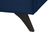 Elly Velvet / Engineered Wood Contemporary Navy Velvet Full Bed - 57" W x 81.9" D x 62" H