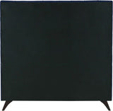 Elly Velvet / Engineered Wood Contemporary Navy Velvet Full Bed - 57" W x 81.9" D x 62" H