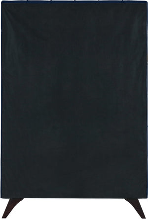 Elly Velvet / Engineered Wood Contemporary Navy Velvet Twin Bed - 41.5" W x 81.9" D x 62" H