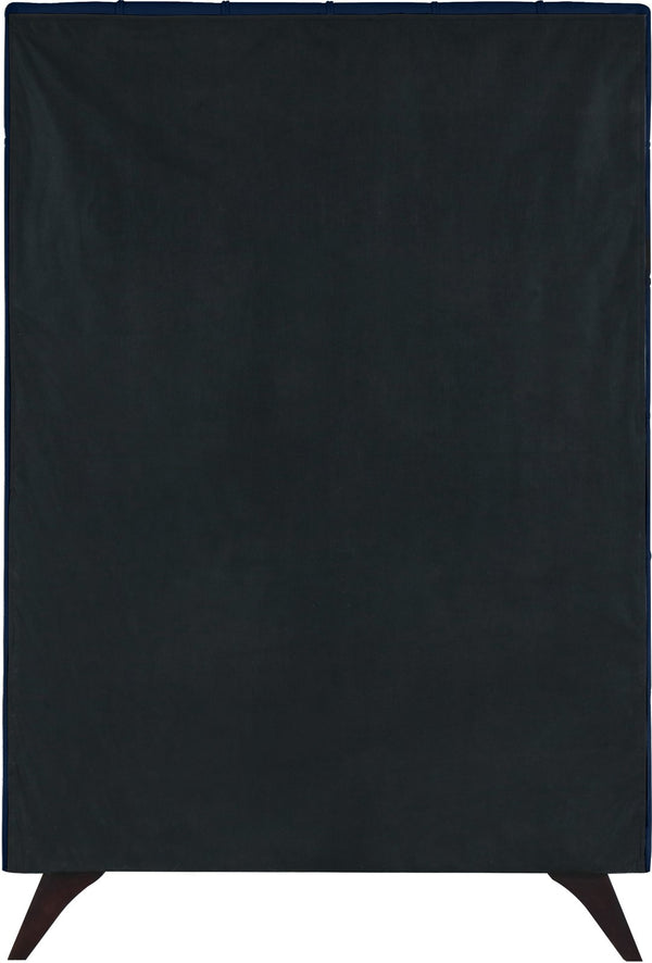 Elly Velvet / Engineered Wood Contemporary Navy Velvet Twin Bed - 41.5" W x 81.9" D x 62" H