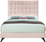 Elly Velvet / Engineered Wood Contemporary Pink Velvet Full Bed - 57" W x 81.9" D x 62" H