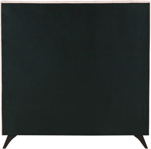 Elly Velvet / Engineered Wood Contemporary Pink Velvet King Bed - 79" W x 87.4" D x 62" H