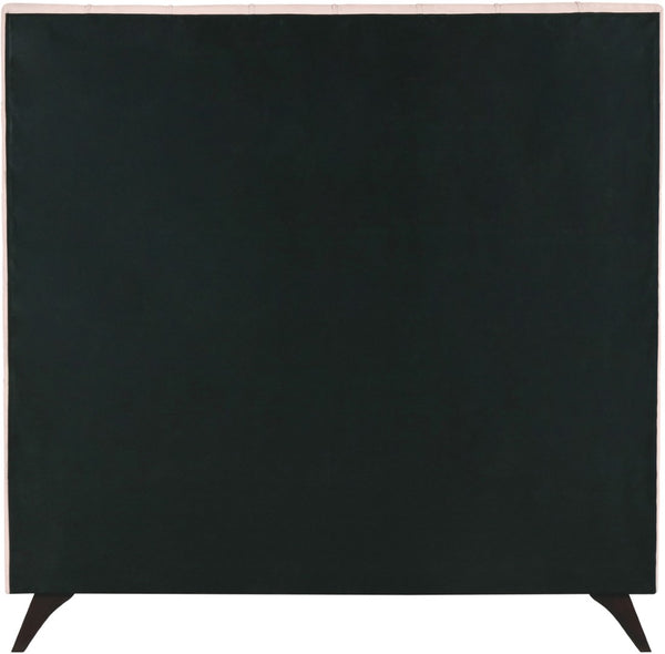 Elly Velvet / Engineered Wood Contemporary Pink Velvet Queen Bed - 63" W x 87.4" D x 62" H