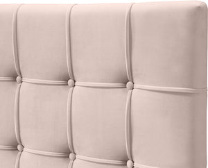 Elly Velvet / Engineered Wood Contemporary Pink Velvet Queen Bed - 63" W x 87.4" D x 62" H