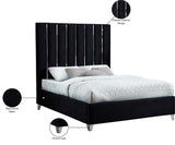 Enzo Velvet / Engineered Wood / Metal / Foam Contemporary Black Velvet Full Bed - 59" W x 81" D x 63.5" H