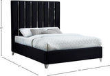 Enzo Velvet / Engineered Wood / Metal / Foam Contemporary Black Velvet Full Bed - 59" W x 81" D x 63.5" H