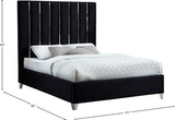 Enzo Velvet / Engineered Wood / Metal / Foam Contemporary Black Velvet King Bed - 80.5" W x 86" D x 63.5" H